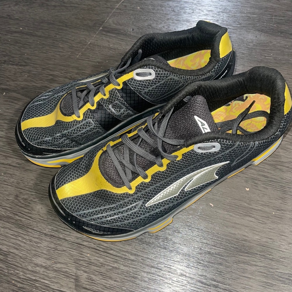 Altra Mens 13 Black Yellow Running Shoes Repetition A1345-2-130 Zero Drop